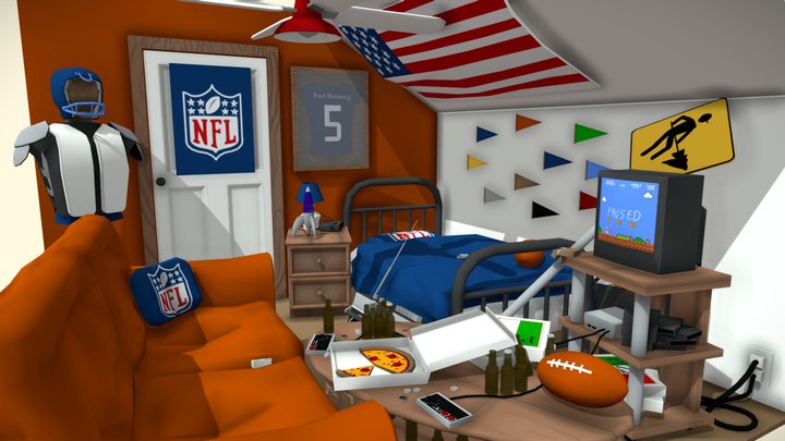 1985 college life 3D Model