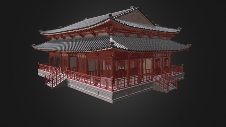 Procedural asian architecture test 3 – Modello 3D gratuito STL