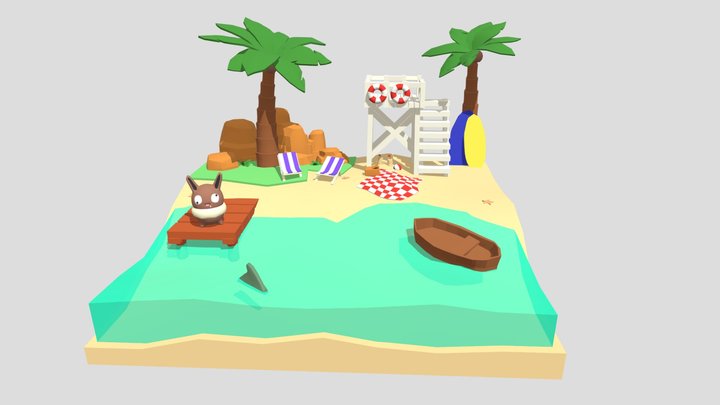 Pokemon Beach 3D Model