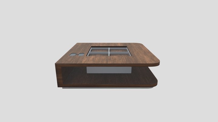 Functional USB Rechargeable Modern Wooden Table 3D Model