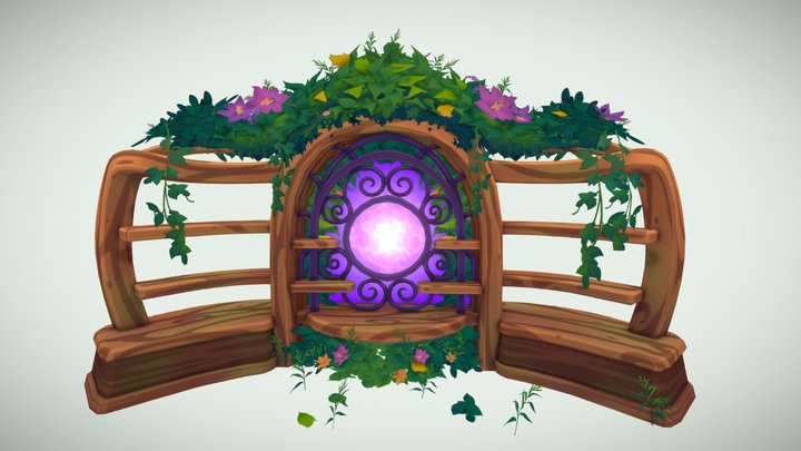 Stylized Potion Shelf 3D Model