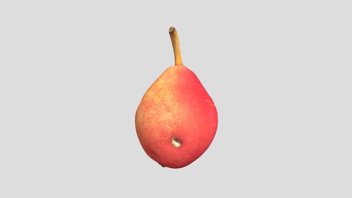 (OBJ)A reddish pear一个微红的梨 3D Model