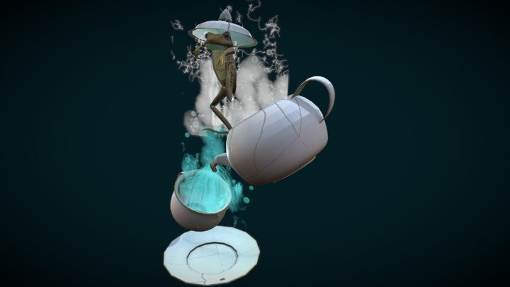 Japanese porcelain Frog 3D Model