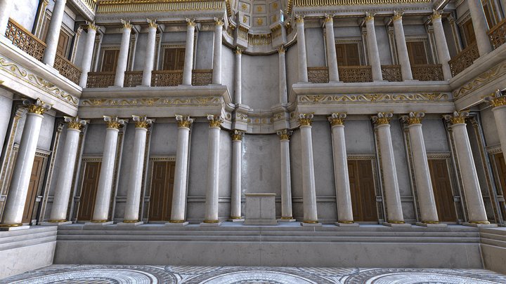 Ephesus Library Interior 3D Model