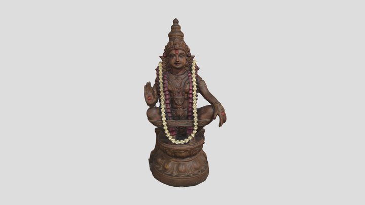 Ayyappan Sabarimalai Hindu God 3D Model