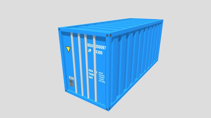 Low poly Container 3D Model