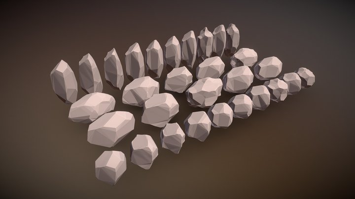 Low-poly rocks set 3D Model