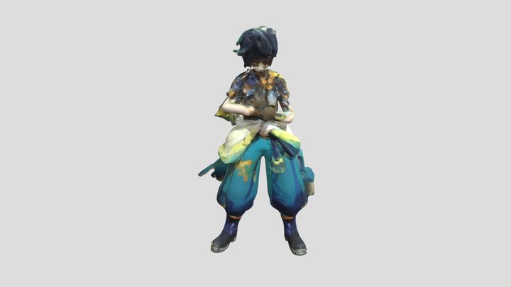 Pixel Samurai 3D Model