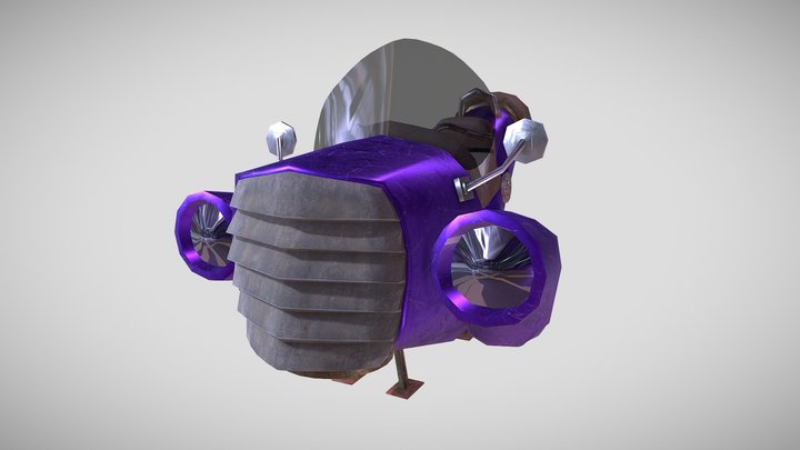 Retrofuturistic vehicle 3D Model
