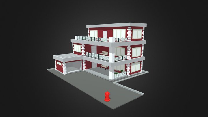 Low Poly Building 3D Model
