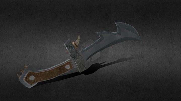 Orc Dagger with Fangs 3D Model