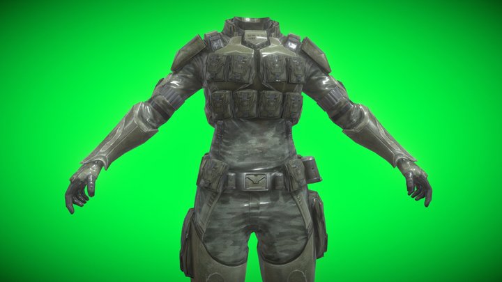 Female marine base 3D Model