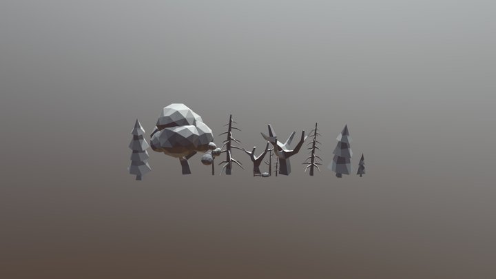 Low Polly Forest Kit 3D Model