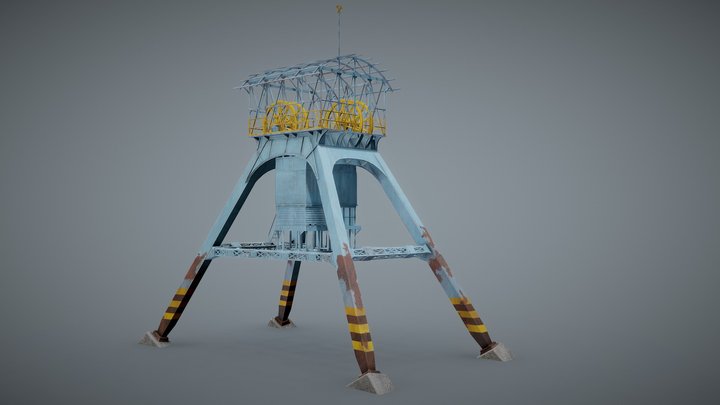 KWK Polska II Coal Mine Shaft Tower 3D Model
