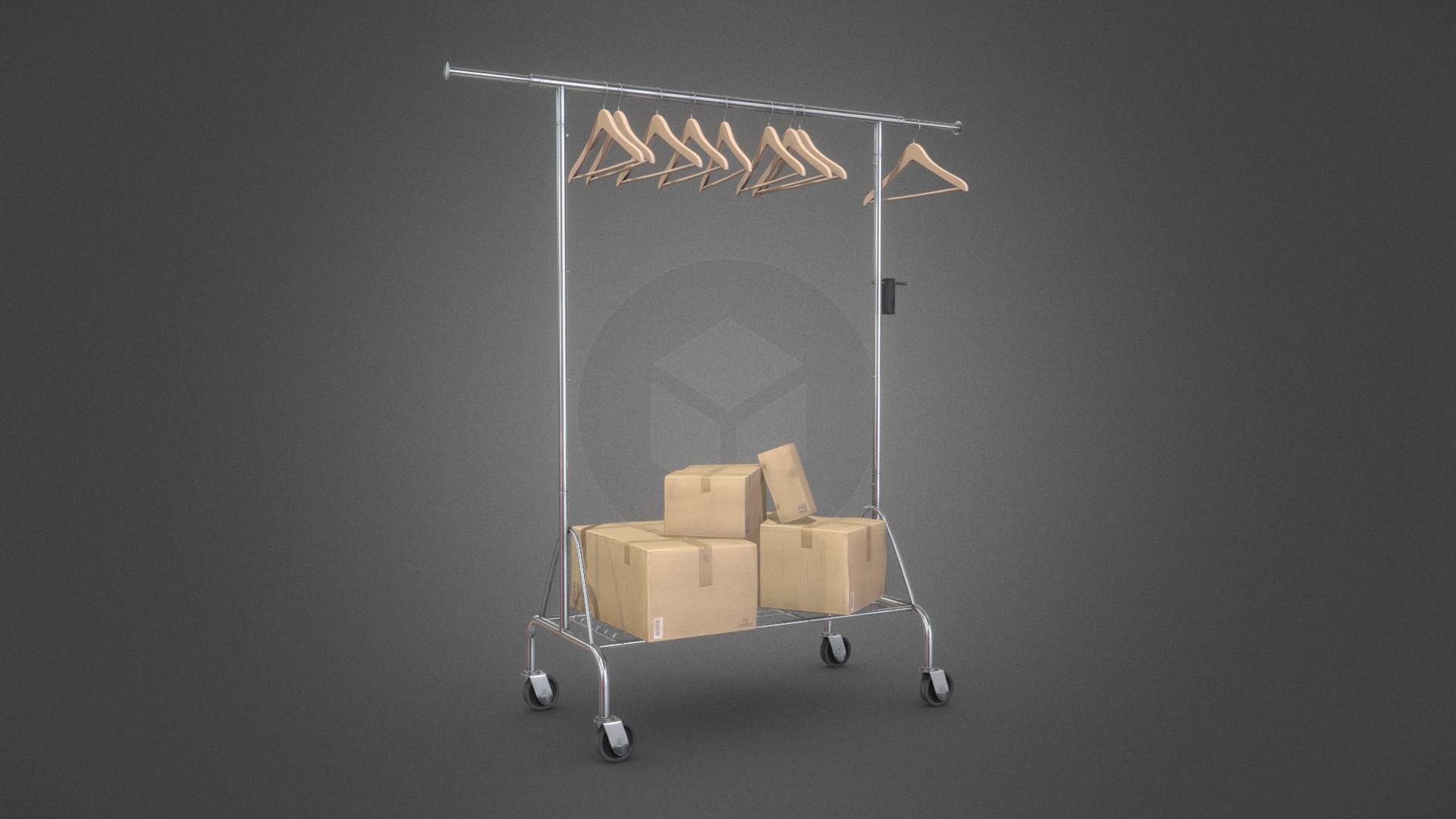 3D model Clothes Rack - This is a 3D model of the Clothes Rack. The 3D model is about a chair with a seat.