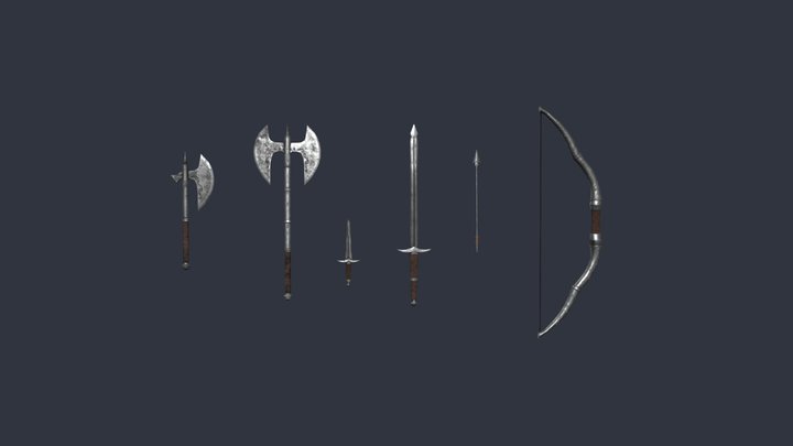 Fantasy Weapon Set 3D Model