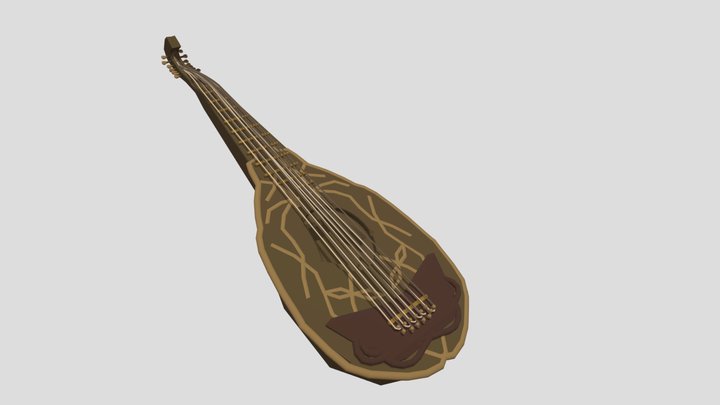 Low poly Lute 3D Model