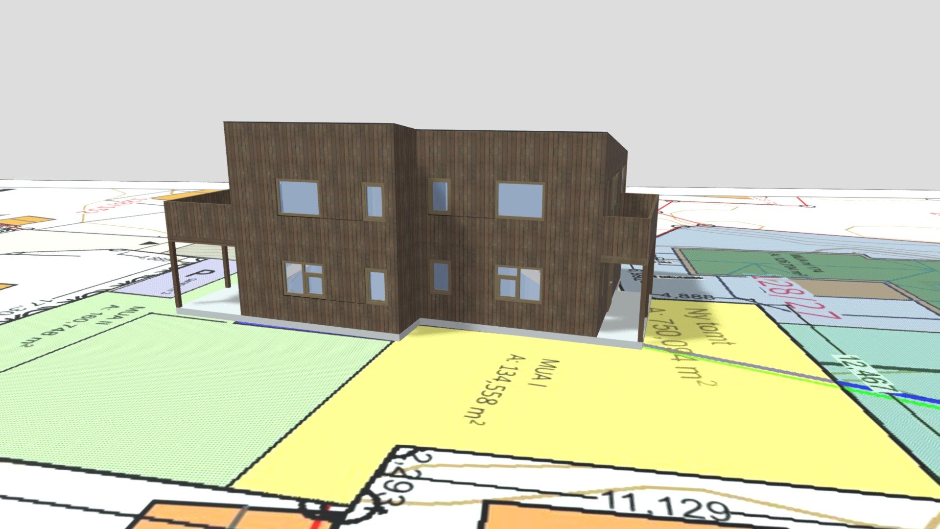 v.3.0 2mannsbolig med flat tak on situasjonsplan
