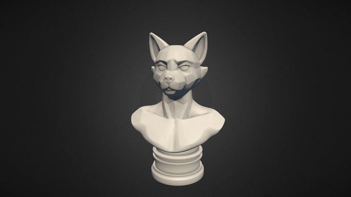 Wolfsaro Head - Anthro Canine Head Reference 3D Model