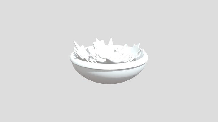 Bowl Carrot Lettuce 3D Model