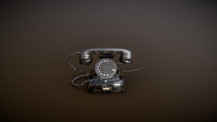 Antique World War II German Telephone 3D Model
