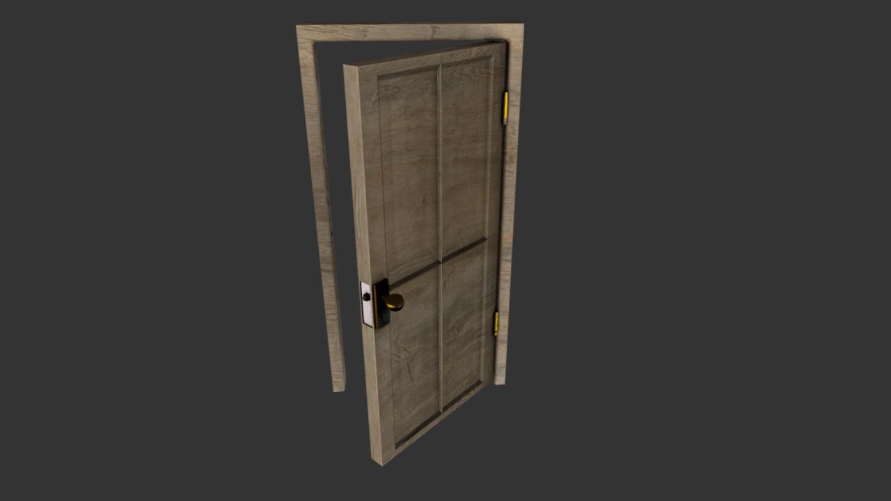 3D model Oak Door - This is a 3D model of the Oak Door. The 3D model is about a door with a handle.