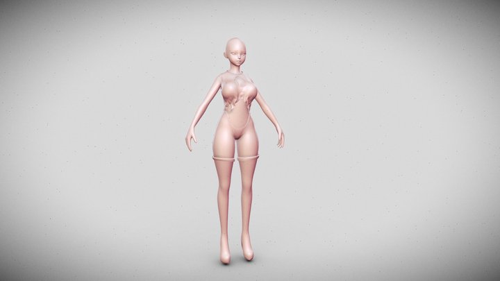 free stylzed anime character 3D Model
