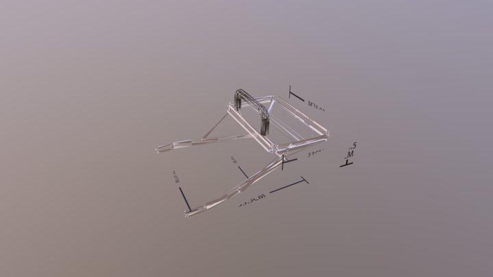 三銨機車貨架 3D Model
