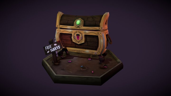 Animated Chest sweet mimic 3D Model