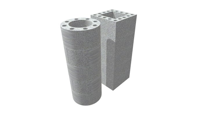 Columns 400L & 500D - 1250H 3D Model