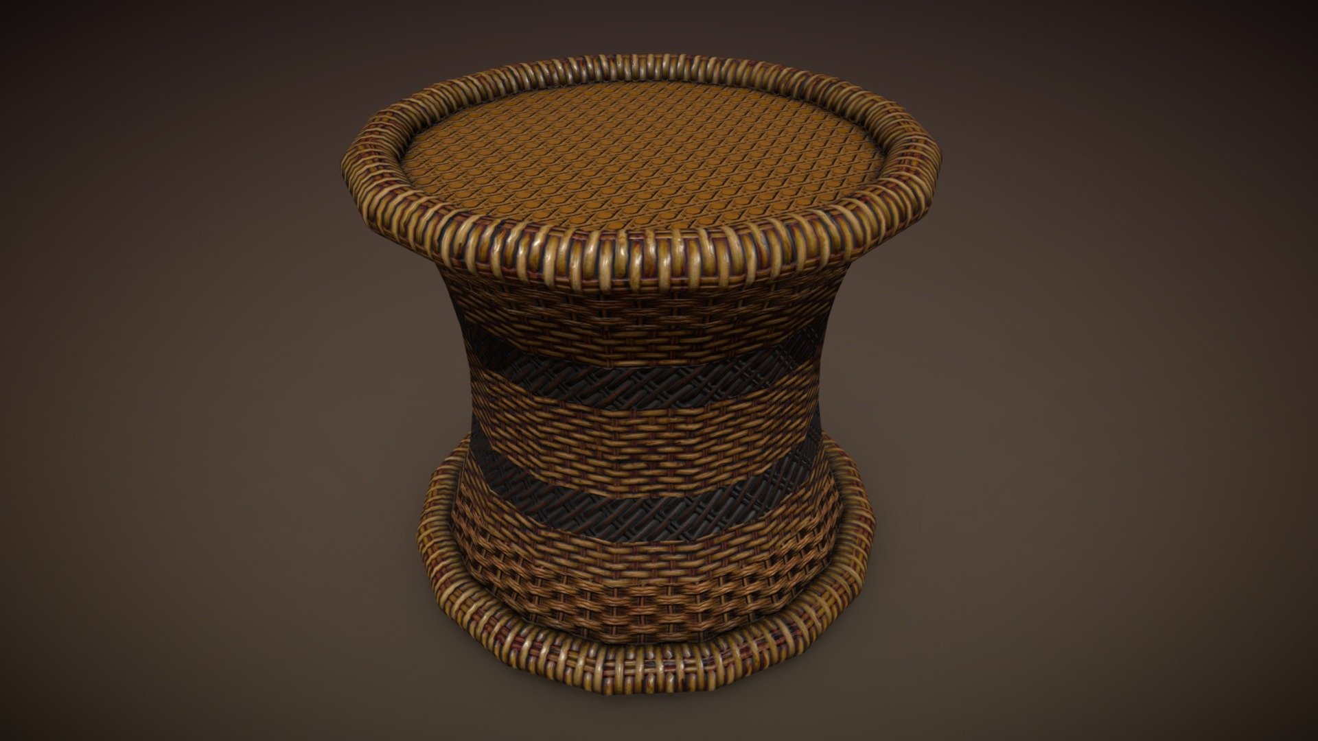 Wicker Wooden Stool – Game Ready | PBR Prop - 3D model by Vishal Pandey ...