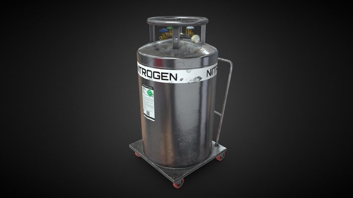Mobile Liquid Nitrogen Tank 3D Model