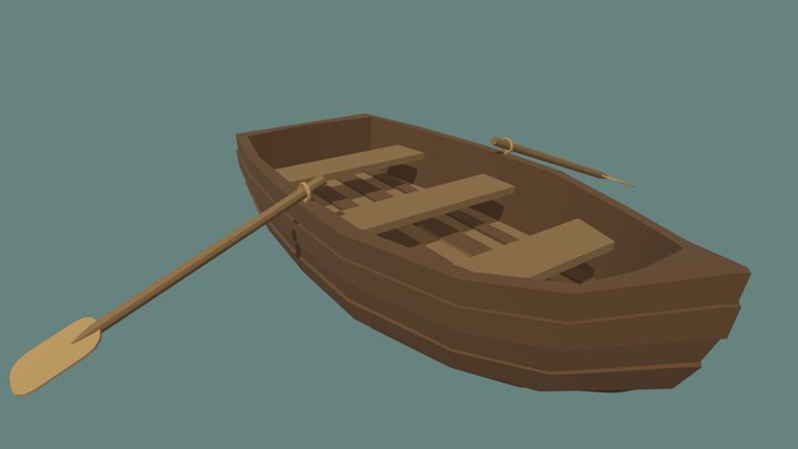 Low-Poly Rowboat 3D Model