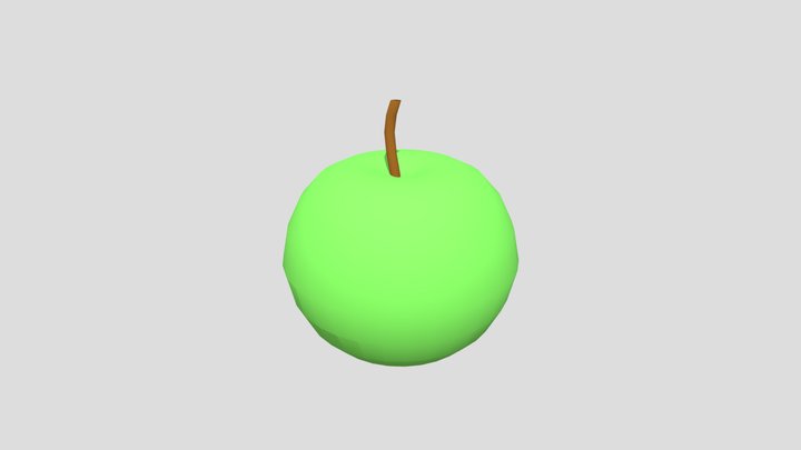 Apple Fruit Low Poly 3D Model