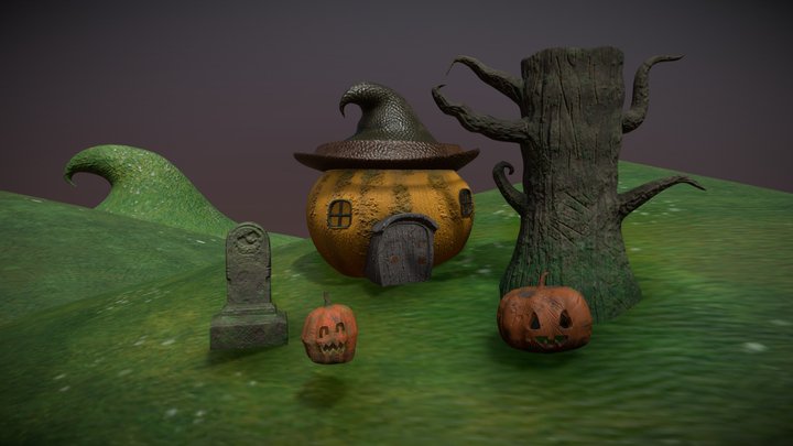 ESCENARIO Hallowen Cute 3D Model