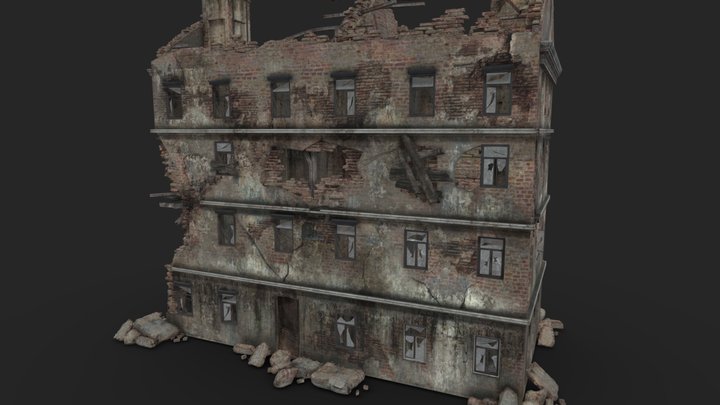 War Damaged building 2 – Modello 3D gratuito STL