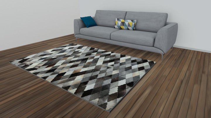 Alfombra Cuero de Vaca, Dib 3D Model