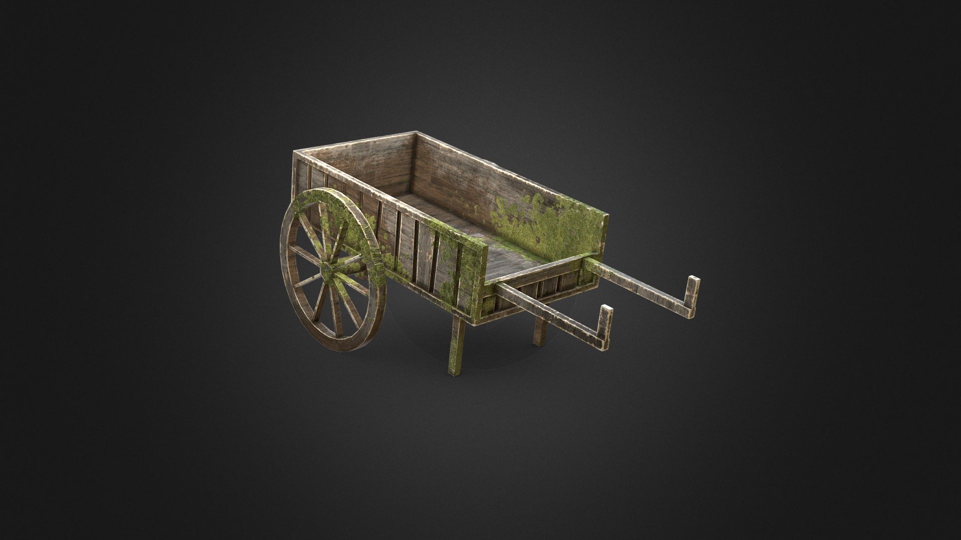 Mossy wooden cart