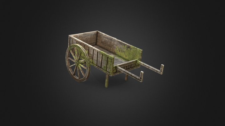Mossy wooden cart – Free 3D Model STL