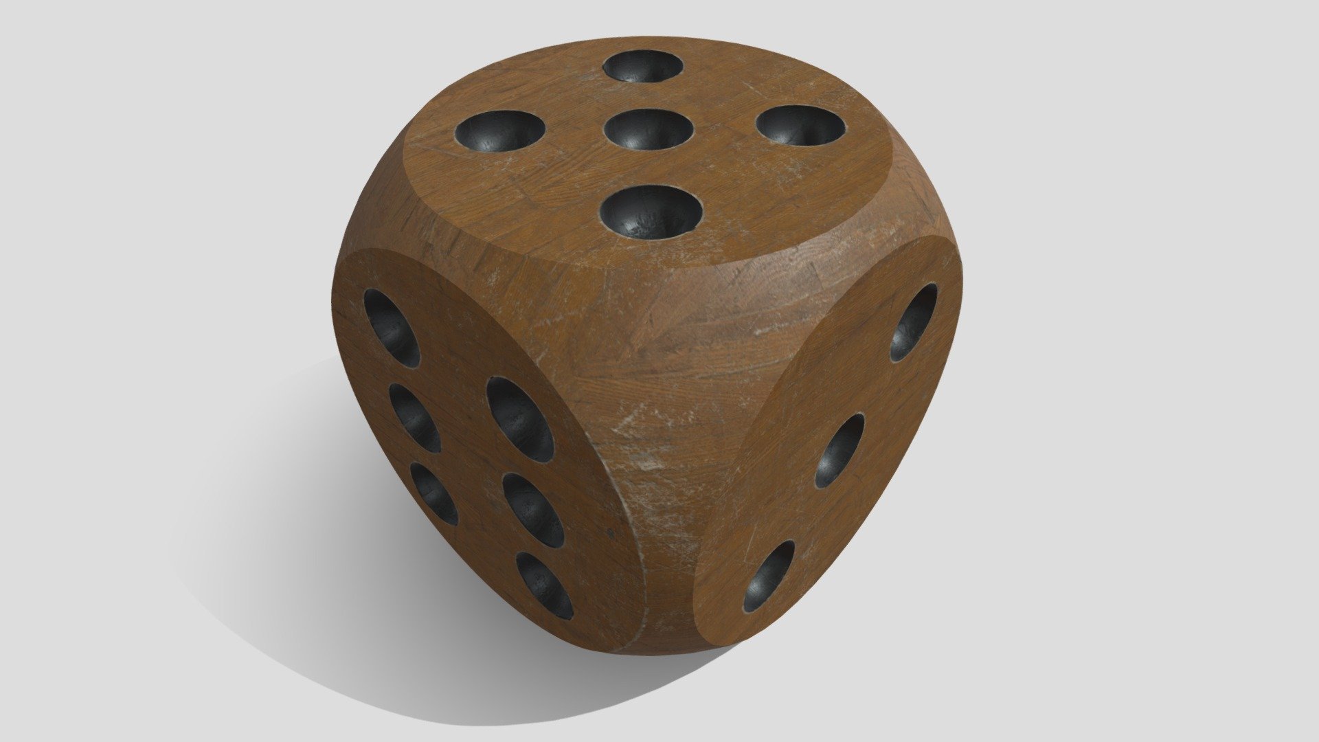 Wooden, Rounded-edge Dice