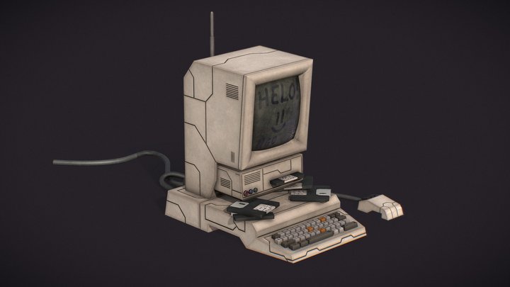 Retro Computer – Real-Time Prop Asset 3D Model