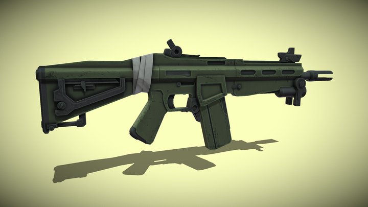 Assault Rifle - Scrap Gun 3D Model