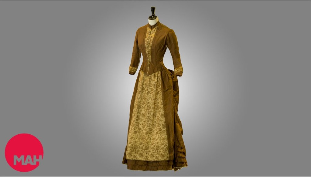 Brown dress with bustle Download Free 3D model by Santa Cruz Museum