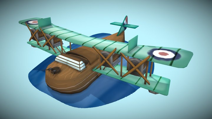Stylized WW1 Plane - Felixstowe F.2a 3D Model