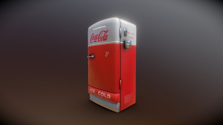 🖌️ Eelislay`s Retro Coca Cola Fridge 3D Model