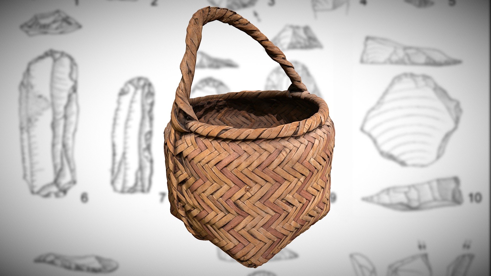 Choctaw Cane Egg Basket Download Free 3D model by Frank McMains