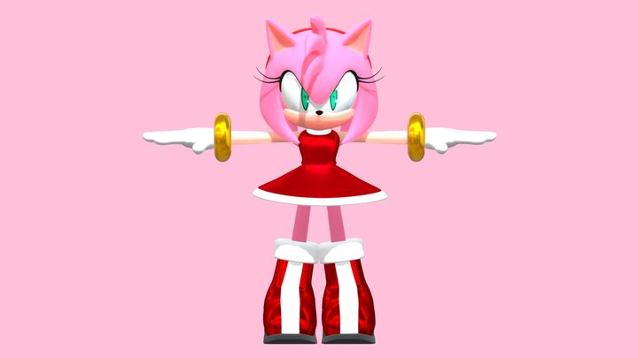 Sonic Adventure X Anime - Stylized Amy Rose 3D Model