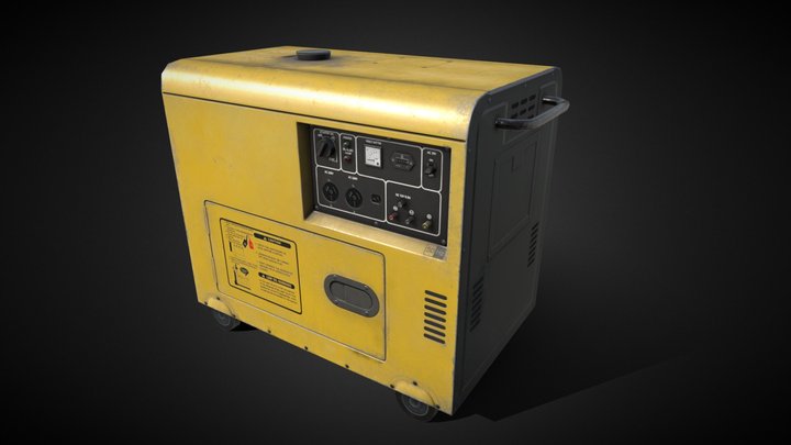 Diesel Generator (low-poly game asset) 3D Model