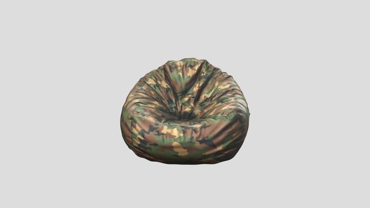 game-ready bean bag chair with weed Texture 3D Model