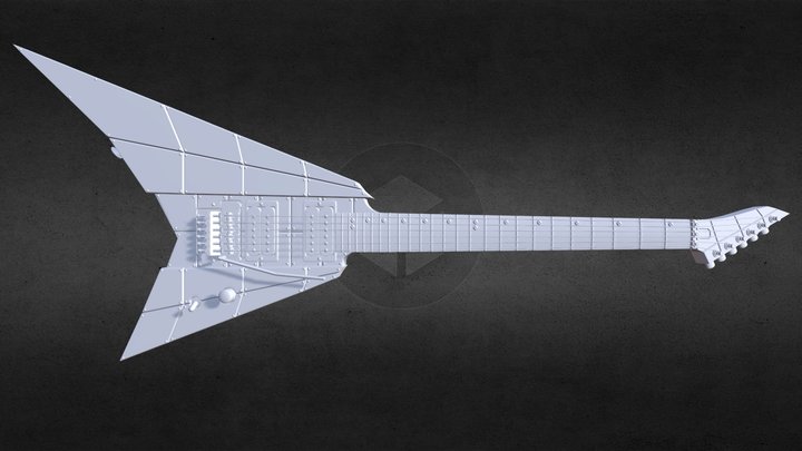 Electric guitar (Hi-res. version) 3D Model